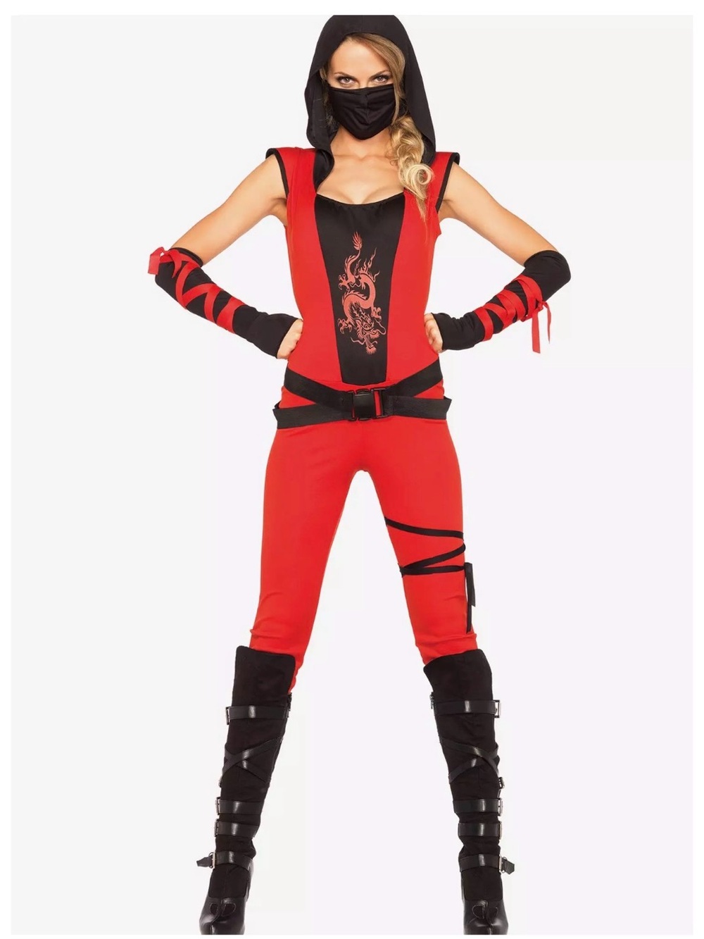 Leg Avenue Red and Black Dragon Ninja Costume for Kids